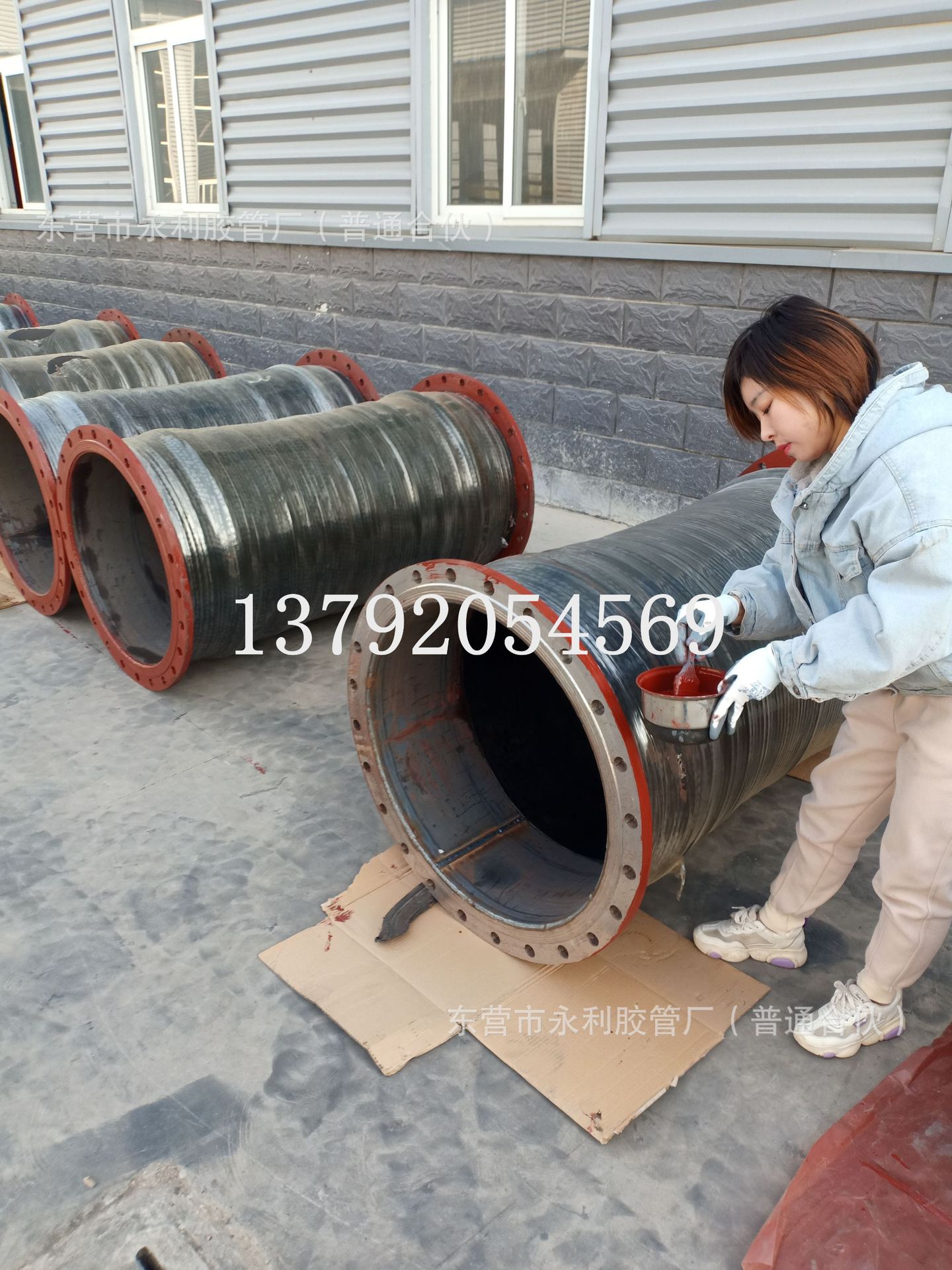 法兰式连接大口径吸排胶管输水吸排泥浆抽沙专用吸排橡胶钢丝管