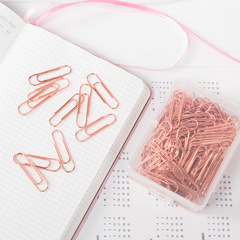 Cross-border metal electroplating rose gold special-shaped paper clips wholesale paper clips boxed office stationery paper clips