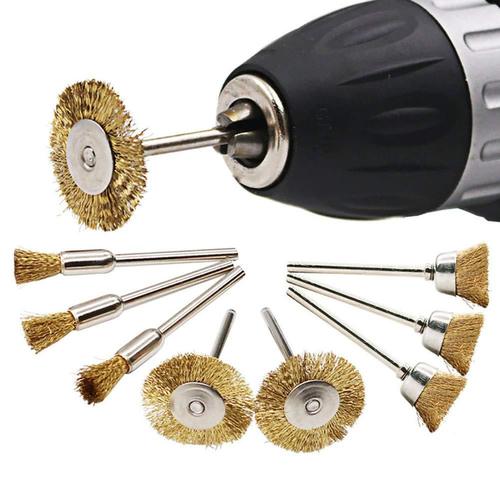 Factory Wholesale Copper Wire Brush Metal Rust Removal Bowl Shape Mini Brush Pen Shape Copper Wire Brush T-Shaped Brush Flat Polishing Brush