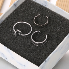 歐美新款花朵 圖騰花紋開口戒夏季百搭 關節戒指 沙灘腳戒3件套