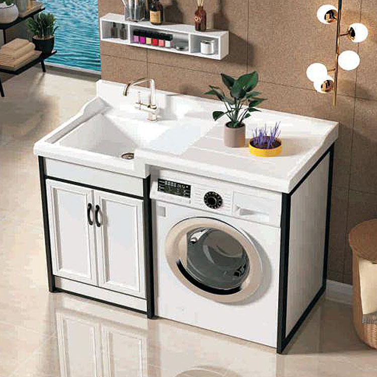 厂家定制 碳纤维洗衣柜柜一体组合 阳台柜洗衣池浴室柜带搓衣板