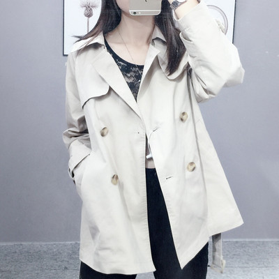 Red gaga Retro Self cultivation coat Khaki Popular overcoat classic Windbreaker 2019 Autumn short paragraph