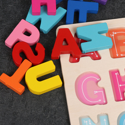 Wooden children's number and letter matching board baby color shape cognitive puzzle puzzle board early education educational toys