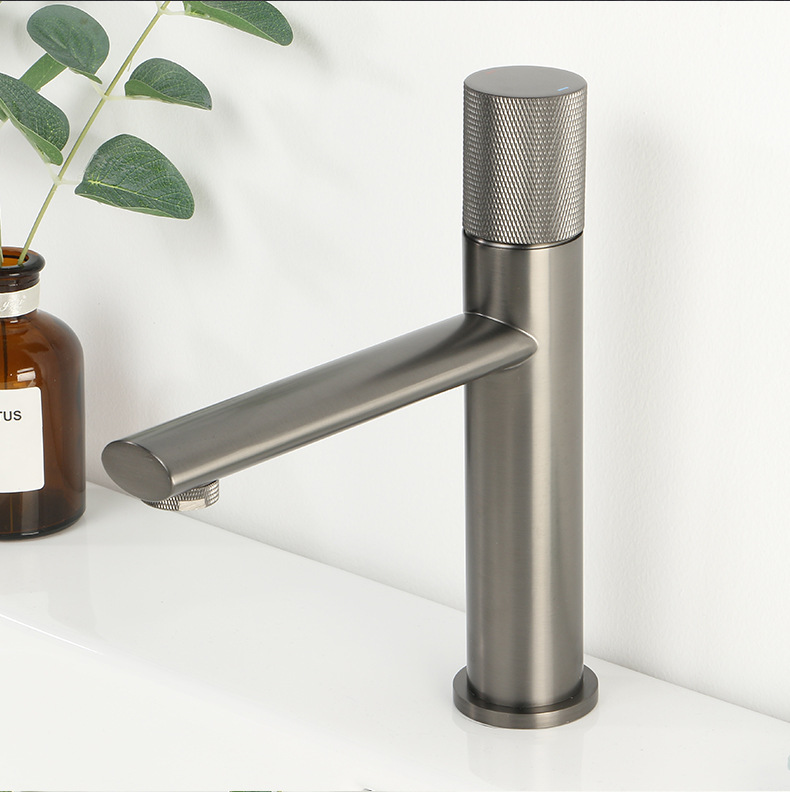 Cross-border e-commerce exclusive supply of gun gray bathroom washbasins, washbasins, copper hot and cold water faucets undefined