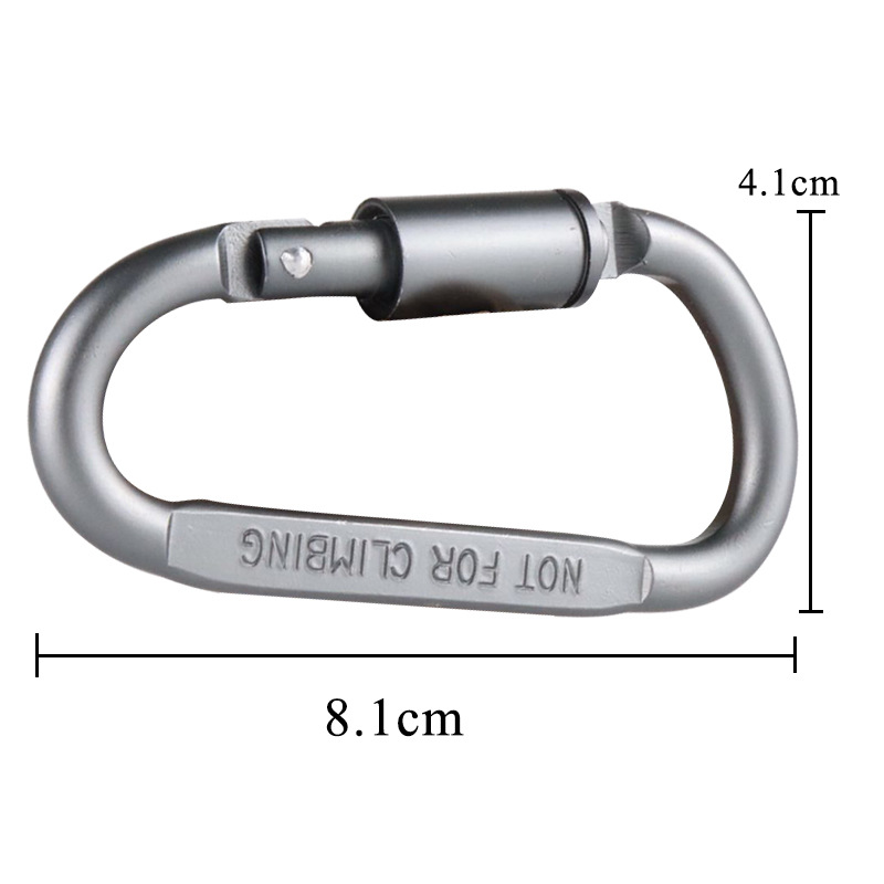 High Quality Aluminum Alloy Carabiner Gun Color D-shaped Quick Hanging Buckle D-shaped Carabiner Gun Gray Quick Hanging display picture 1