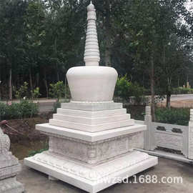 山东生产中式石材白塔图片 寺庙石雕宝箧塔价格 石制镇妖宝塔价格