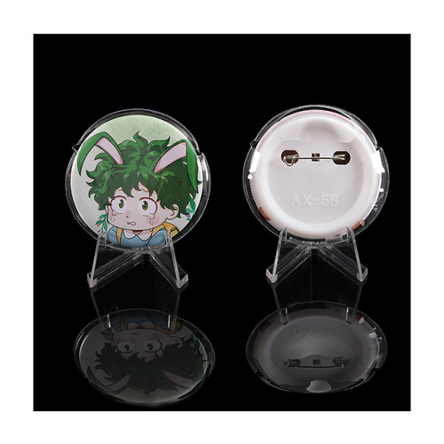 Manyun Baji Pendant Protective Case Animation Peripheral Love Round Badge Transparent Pendant Protective Case Wholesale