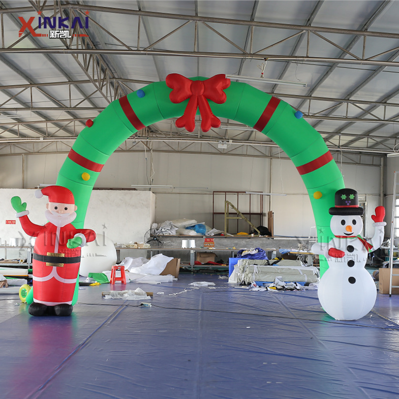 定制圣诞节日充气拱门圣诞老人拱门场地布置圣诞充气雪人