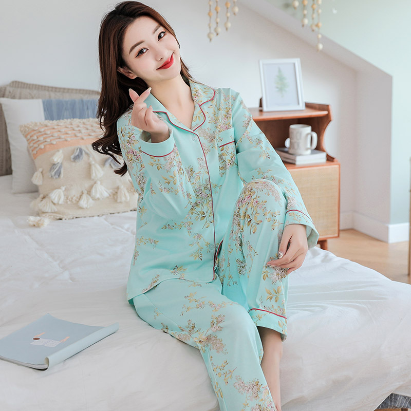 Pijamas de mujer primavera y otoño 100% algodón de manga larga Otoño e Invierno 2020 nueva moda al aire libre ropa de hogar traje