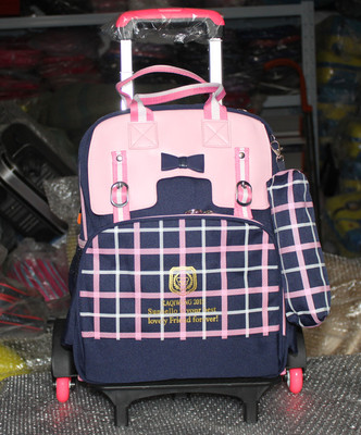 小学生拉杆书包女生1-3-5年级 儿童书包6-12周岁六轮爬楼梯可拆卸|ru