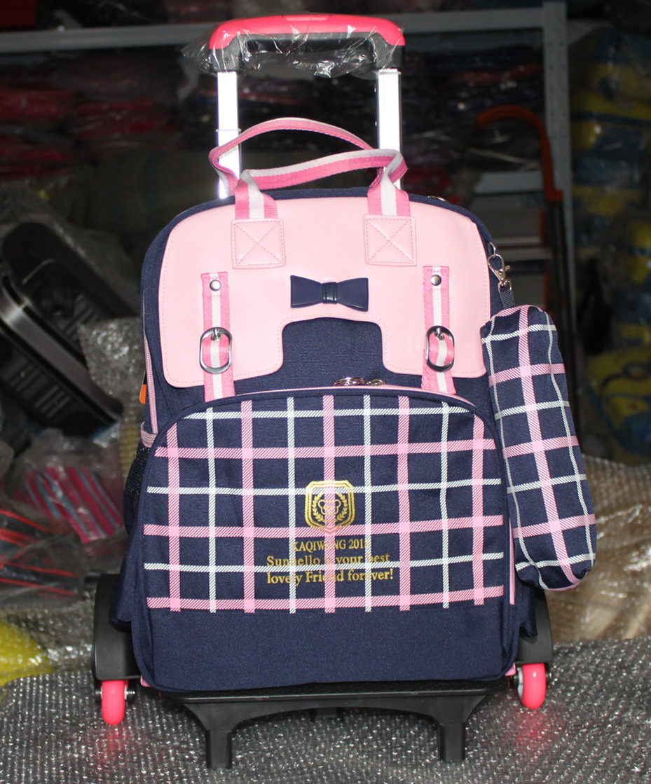 小学生拉杆书包女生1-3-5年级 儿童书包6-12周岁六轮爬楼梯可拆卸|ru