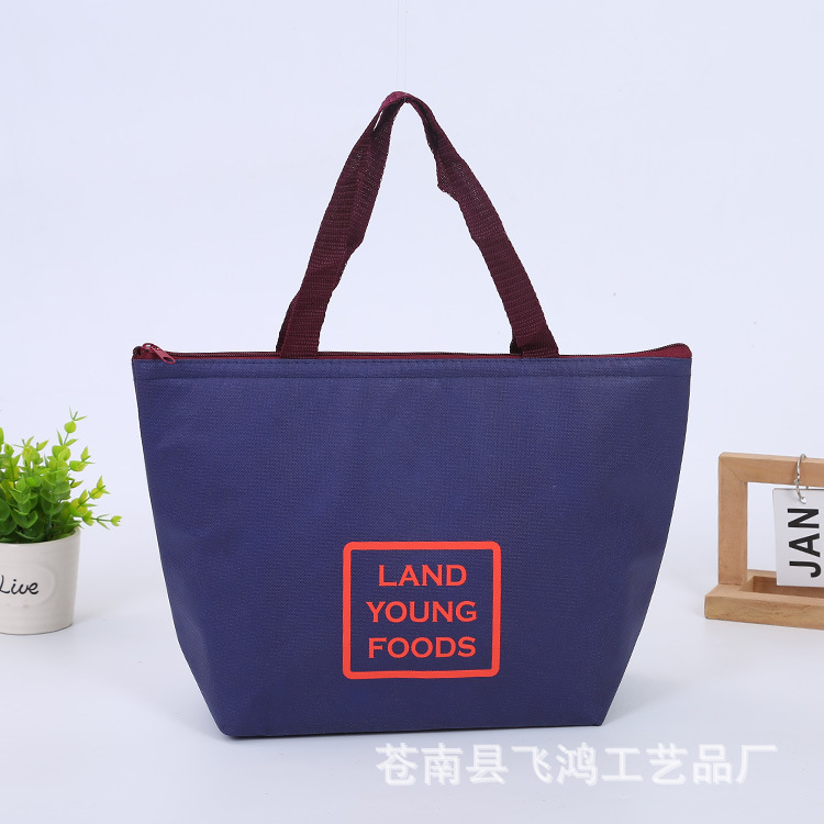 创意外卖午餐野餐保温袋 帆布棉布保温手提铝箔便当包可定制