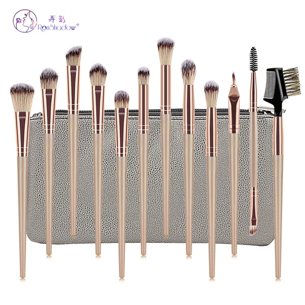 12-champagne gold plus brush bag
