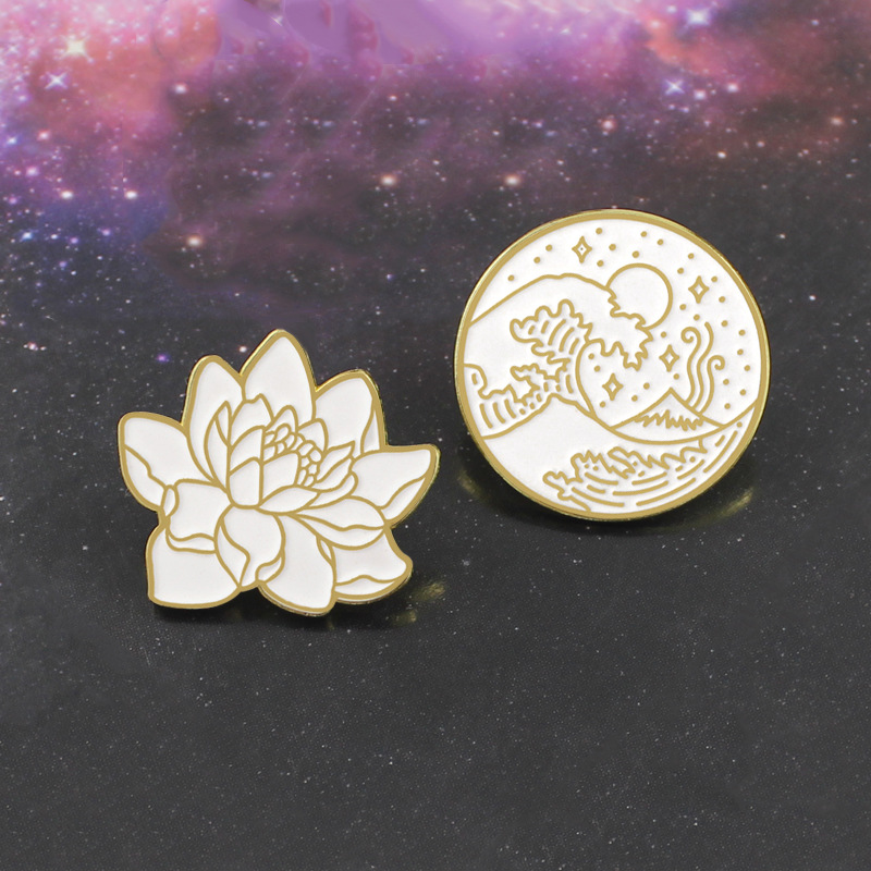 Simple Style Spray Lotus Alloy Enamel Unisex Brooches display picture 5