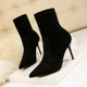 615-5 European and American wind new winter boots fashion contracted fine with high heels and sexy show thin pointed nightclub short boots