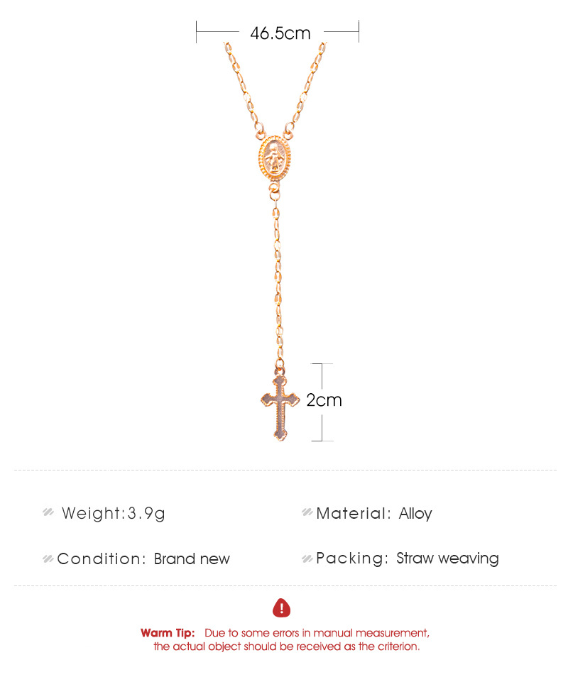 New Fashion Cross Necklace Women&#39;s Clavicle Chain Jesus Easter Jewelry Sexy Tassel Pendant display picture 1