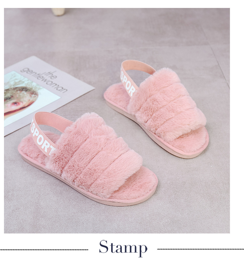 new plush non-slip warmth flat-heeled cotton slippers NSPE9978