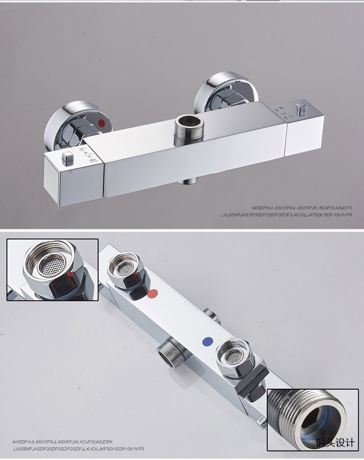 Concealed wall-mounted shower faucet, all-copper thermostatic shower faucet, bathtub cold and hot thermostatic valve, cross-border export Specification drawing