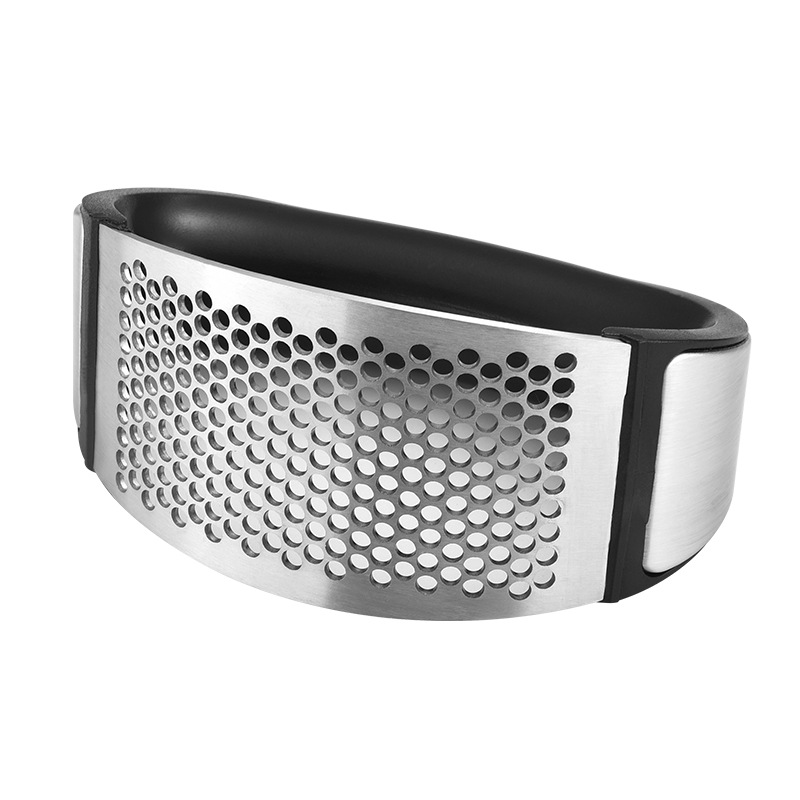 304环形不锈钢捣蒜器 手动压蒜器厨房姜汁蒜蓉捣碎器蒜泥器