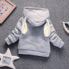 Demi-season children's velvet hoody, sweatshirt, increased thickness, long sleeve