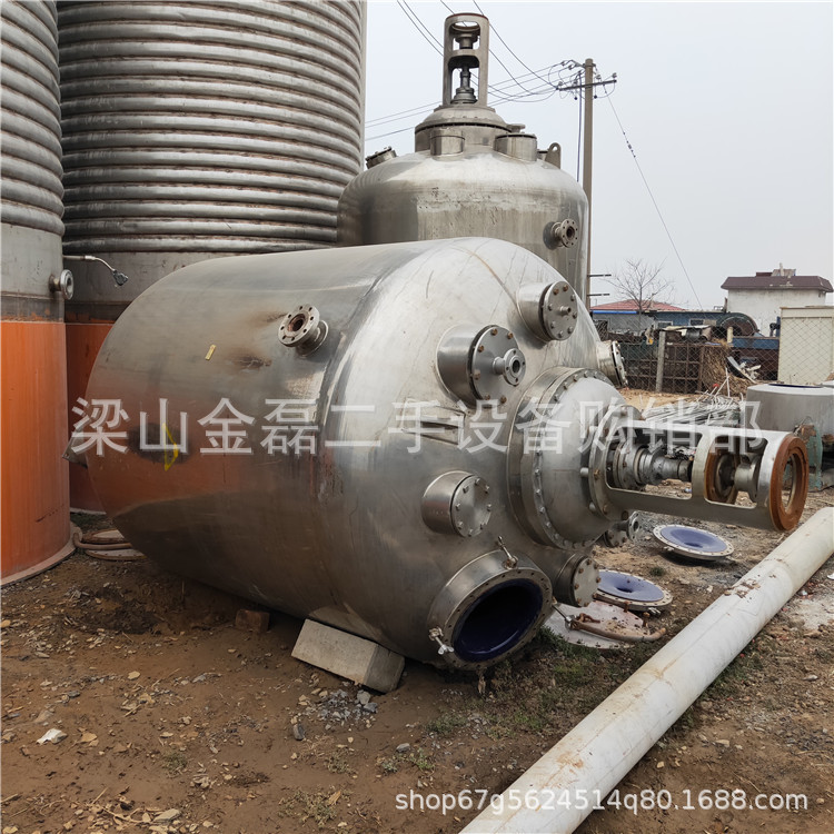 长期出售二手5吨搪瓷反应釜 3吨电加热反应釜 内盘管反应釜