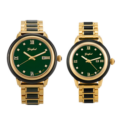 GEZFEEL和田青玉情侣机械手表日本全自动机械表 玉石手表代发订制
