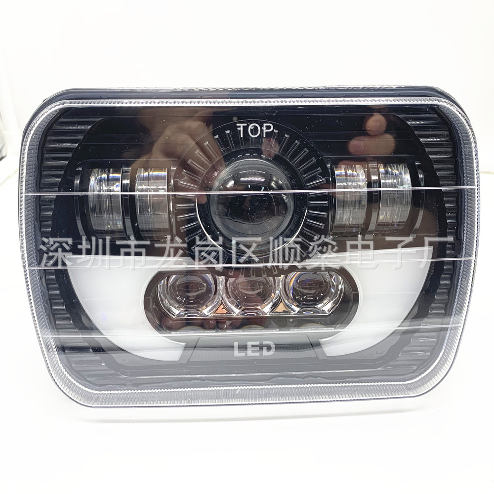 New car LED light motorcycle headlight 7-inch 90W spotlight far and near light belt daytime running light modified car light