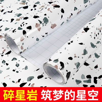 thickening kitchen Anti-oil paste Sticky tile mesa waterproof Wall stickers Imitation marble Terrazzo Wall Wallpaper