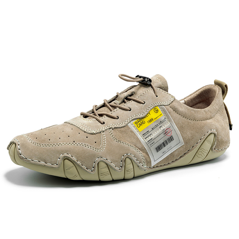 春夏新款2021男鞋透氣男士休閑皮鞋八爪魚豆豆鞋真皮韓版運動潮鞋