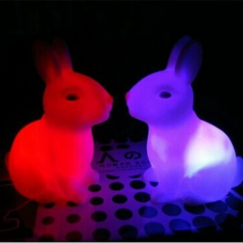 Светящийся ночной свет с цветной сменой, LED-батарейка, assorted милые фигуры, 6–8 см, AG10 x3