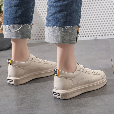 2019 Spring new pattern Women's Shoes ventilation White shoes Korean Edition The thickness of the bottom Casual shoes student Versatile skate shoes wholesale