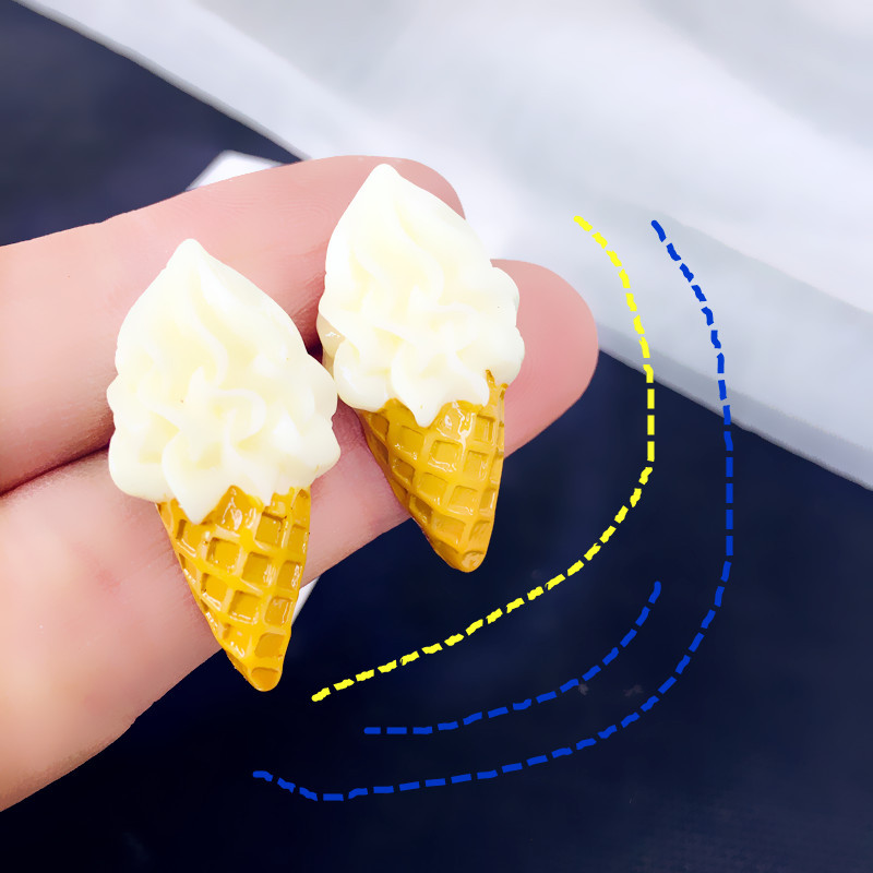 Ice Cream Pattern 1 Pair Cute Ice Cream Resin Women's Earrings