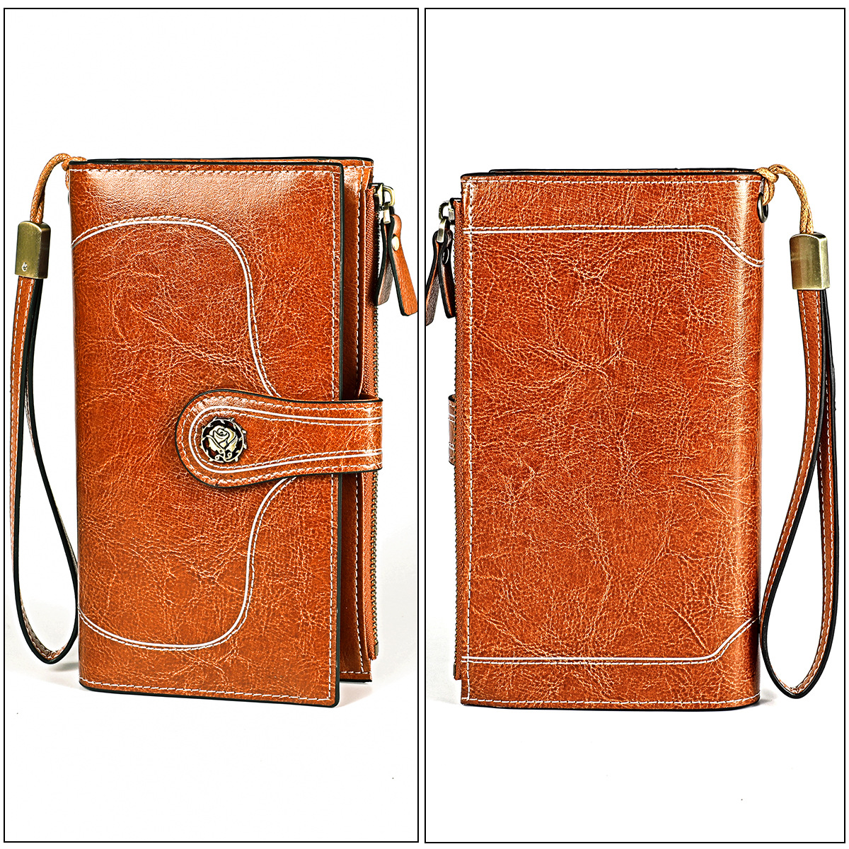 new leather retro long wallet largecapacity clutch bag multifunction mobile phone bagpicture13
