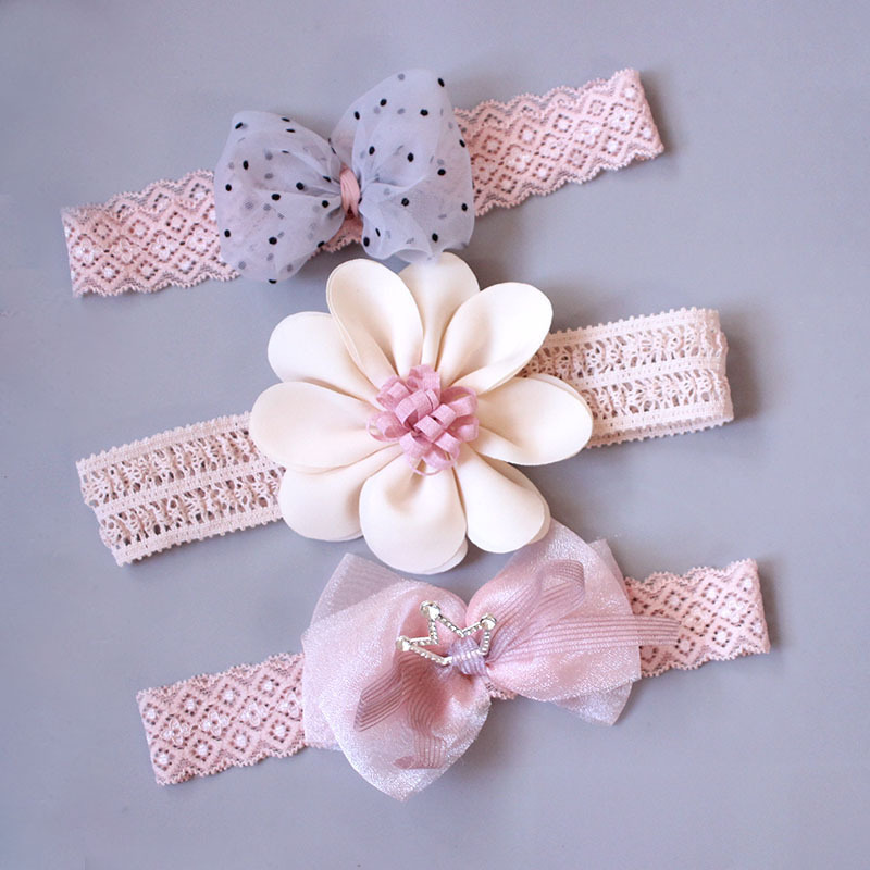 Cute Flower Bow Knot Lace Printing Hair Band display picture 1