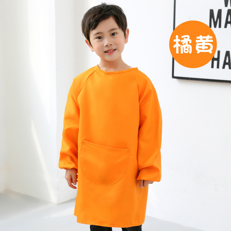 Topo infantil largo delantal de manga larga logotipo personalizado jardín de infantes pintura pintura anti-impresión de abrigo protector