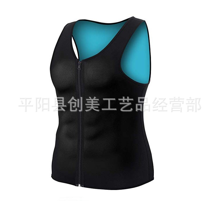 Body Shaping ropa Amazon europea y americana más tamaño de los hombres ropa deportiva fitness hombres cremallera chaleco vientre contratación corsé de la cintura
