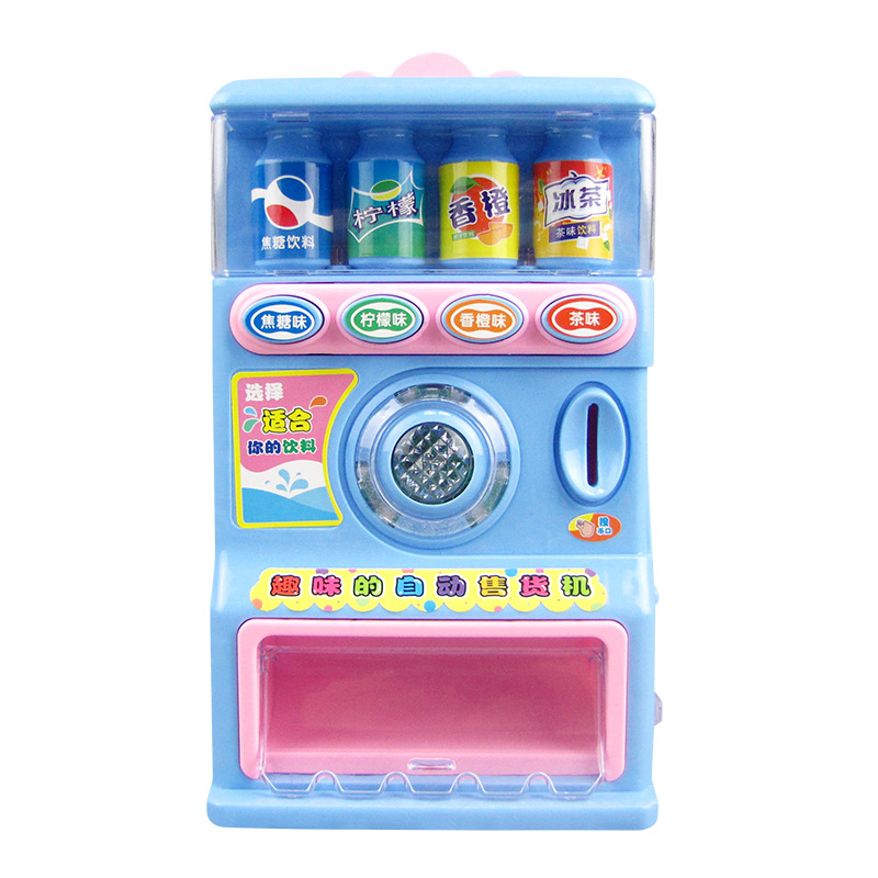 Bebidas DE LOS NIÑOS venta automática mini máquina expendedora y niñas moneda música cajero Candy play House Juguetes