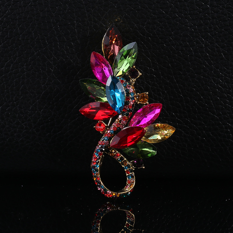 10g Weight Rhinestones Inlay Material Brooches Classification Anniversary, Business Occasion Alloy Material Flower Pattern Women's Gender Inlay Design Artistic Style Artistic Pin Flower Alloy Inlay Rhinestones Women's Brooches 4