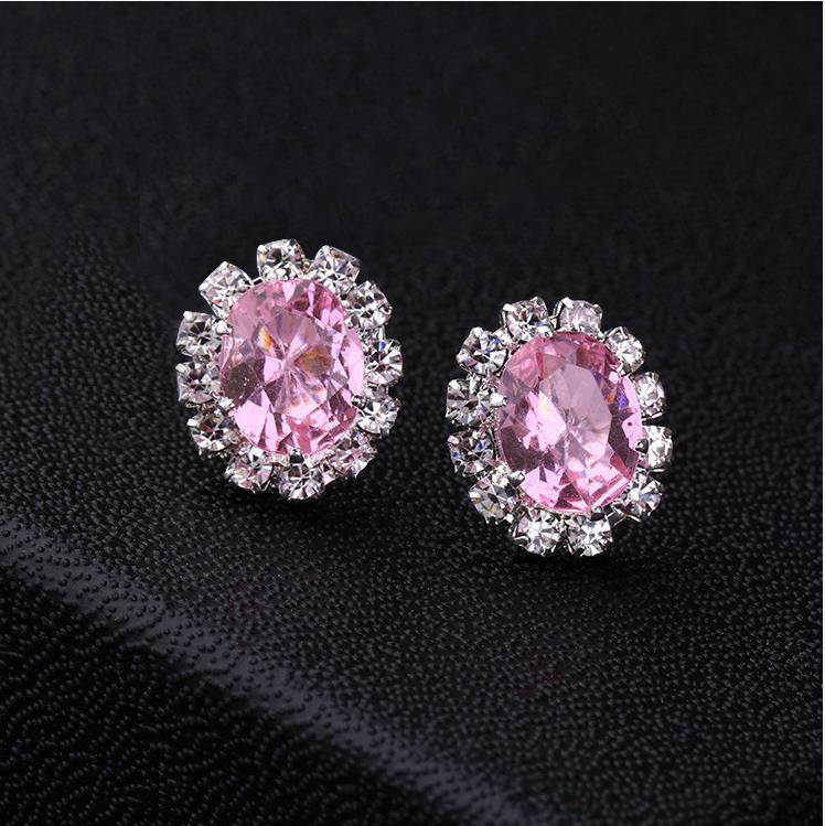 1 Paire Style Simple Fleur Alliage Placage Strass Femmes Boucles D'oreilles display picture 8