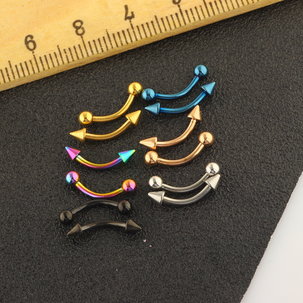 12-Piece Stainless Steel Eyebrow Ring Lip Nose Piercing Jewelry Set - Diamond Shape - Ancient Style detail image 12