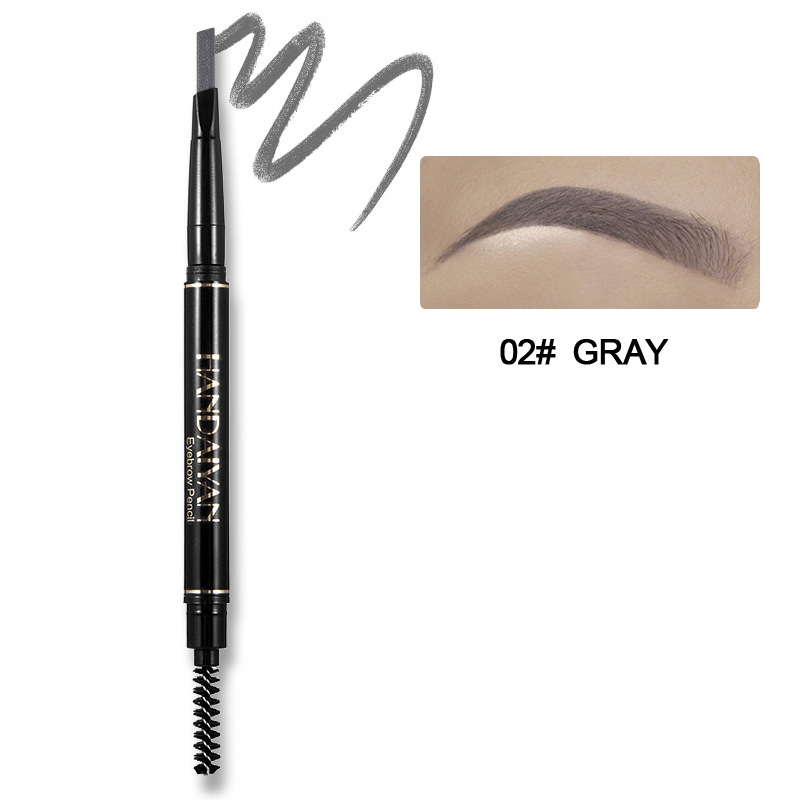 Double Head With Brush Automatic Rotation Waterproof Non-smudge Triangle Eyebrow Pencil display picture 4
