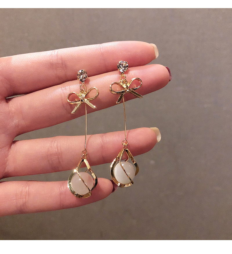 opal fringed earrings temperament Korean wild fashion trendy earringspicture4