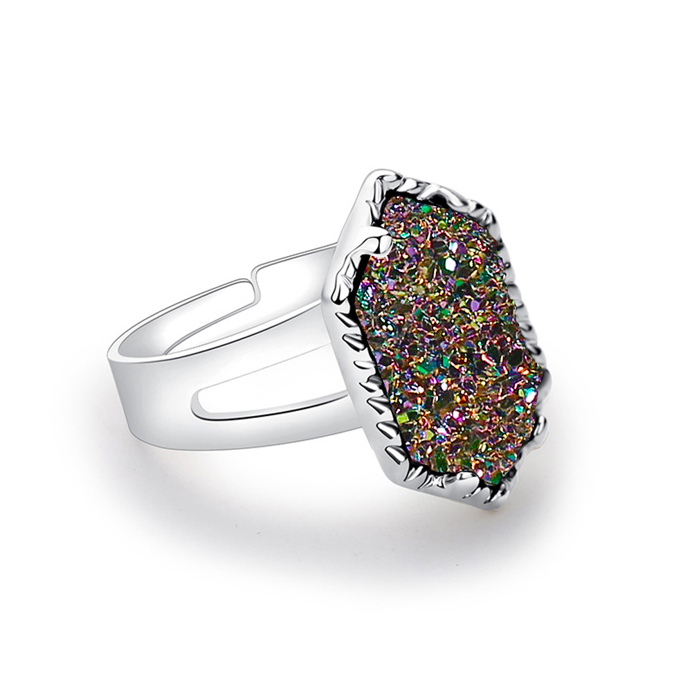 Fashion Trend Multicolor Crystal Cluster Ring display picture 1