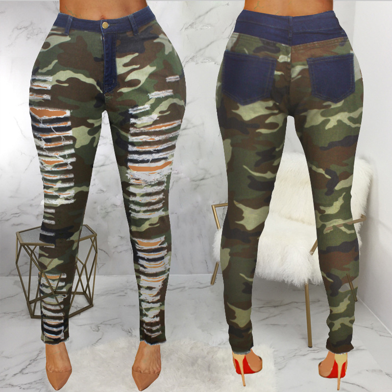 sexy ripped high-waist leggings NSSF64064