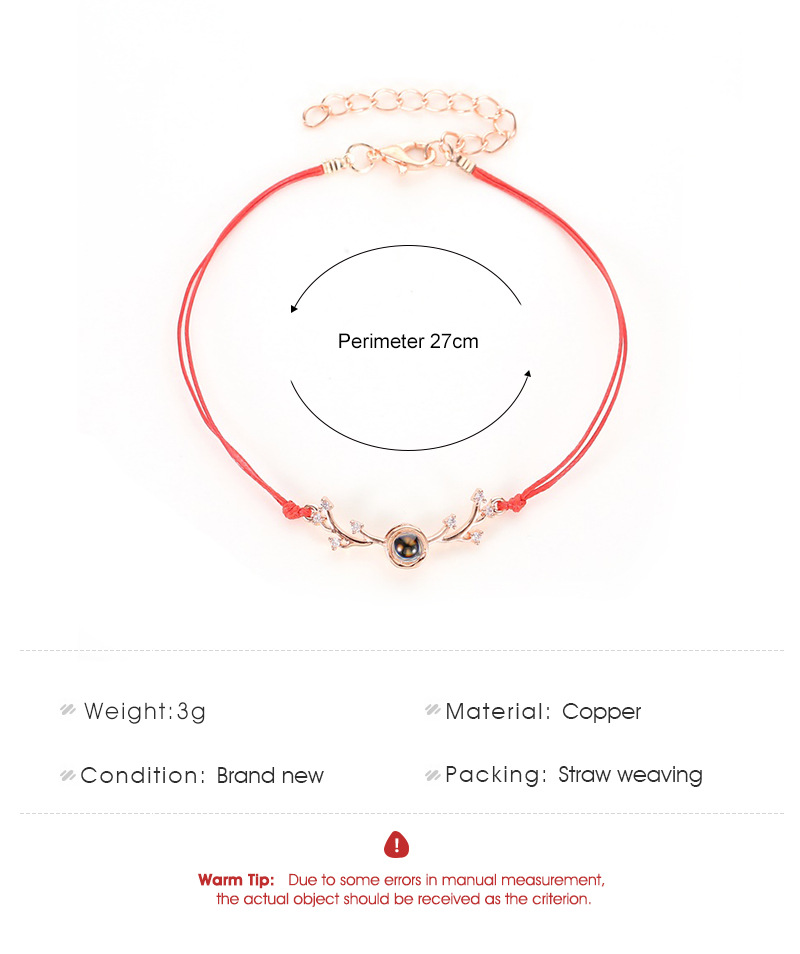 Couple bracelet creative 100 languages i love you simple red rope antlers bracelet