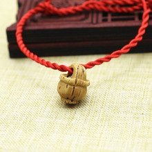 桃核雕刻筐篮子 diy手编红绳饰品 文玩档位串 儿童宝宝带