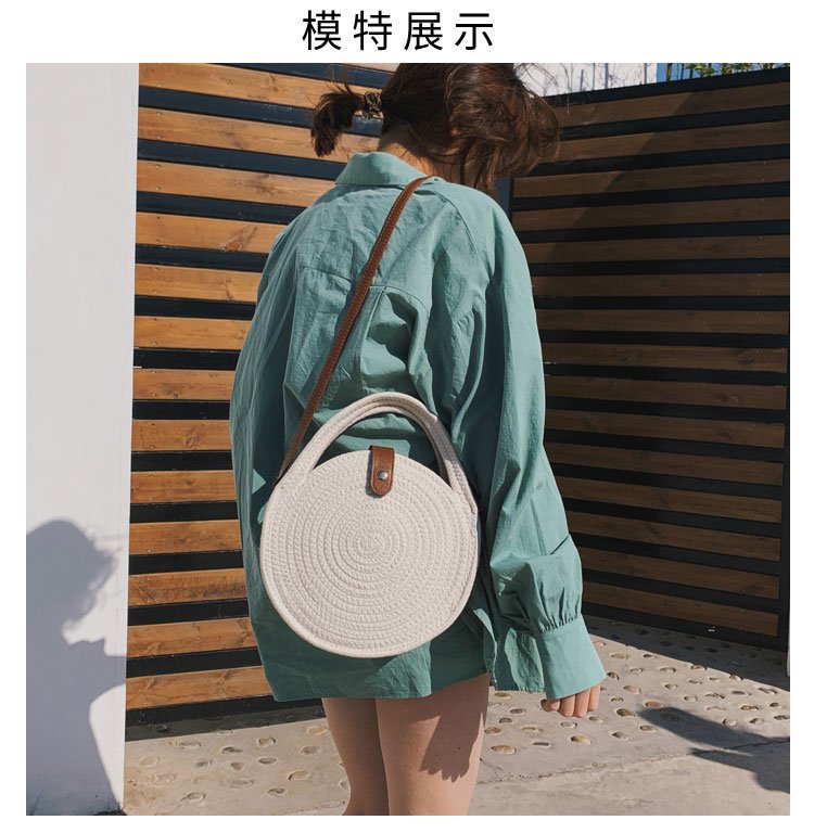 Fashion Hemp Rope Round Straw Woven Shoulder Bag display picture 34