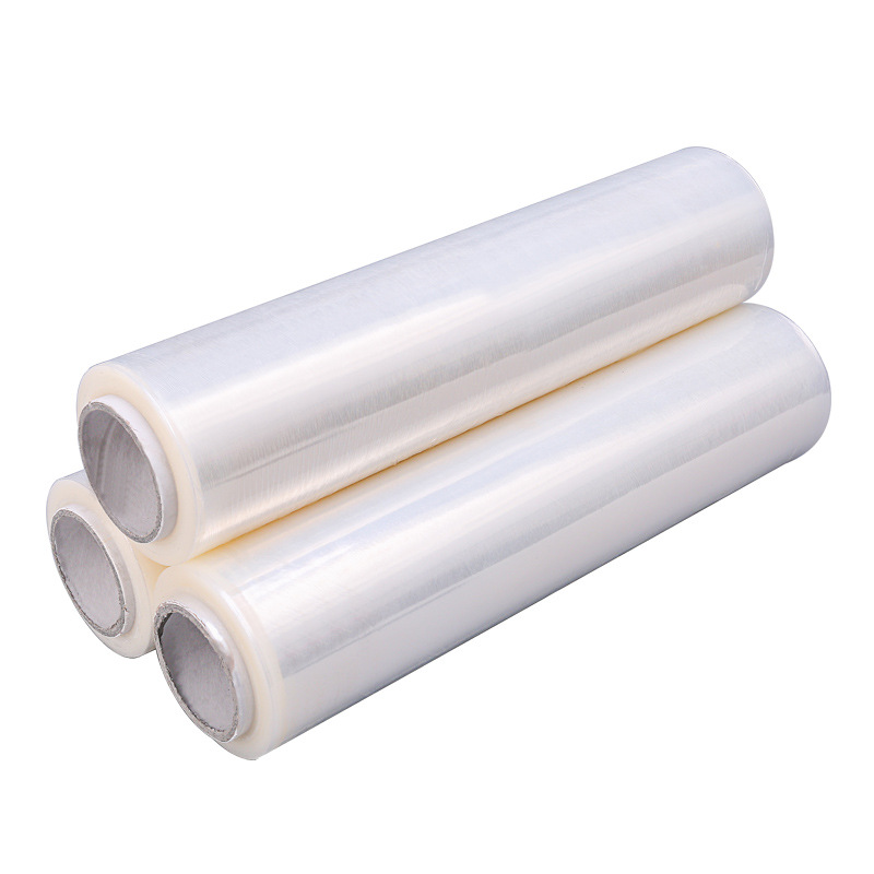 Película de bobinado PE 50cm bandeja industrial embalaje película de estiramiento película transparente de embalaje retráctil autoadhesivo película de plástico fabricante