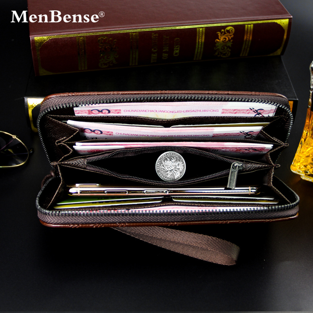 A cuadros de los nuevos hombres cremallera embrague largo casual de gran capacidad de Los Hombres Cartera de comercio exterior AliExpress cartera