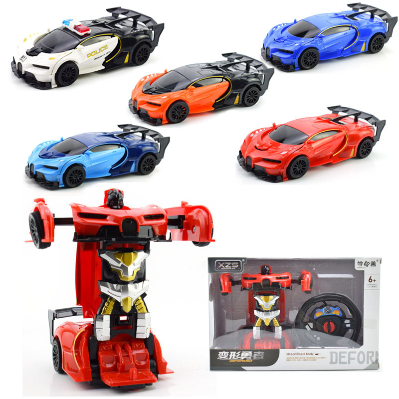 New product impact deformation remote control car model toy children Boy gift electric deformation robot light